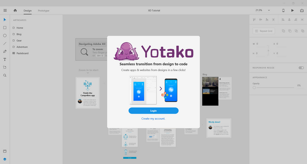 Adobe XD CC + Yotako