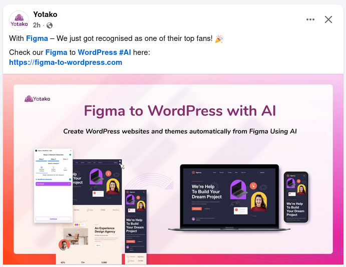 Figma recognized Yotako as TOP FAN on Facebook!